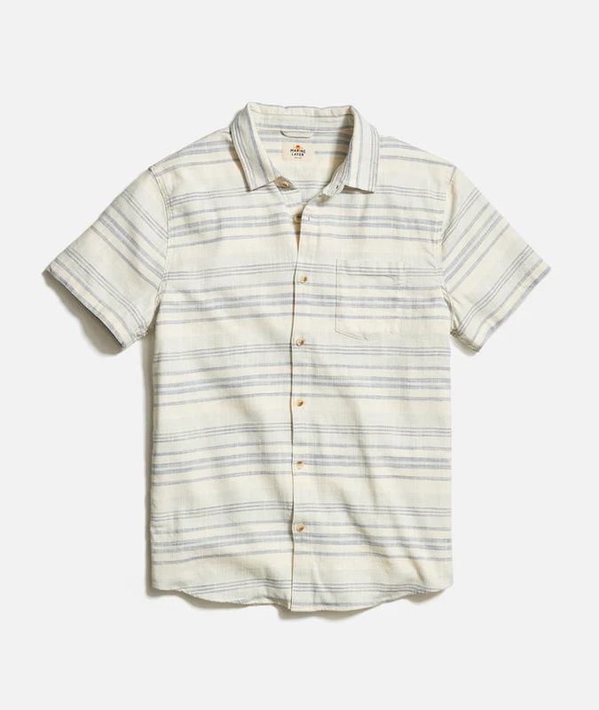 Classic Stretch Selvage Shirt in Cool Baja Stripe