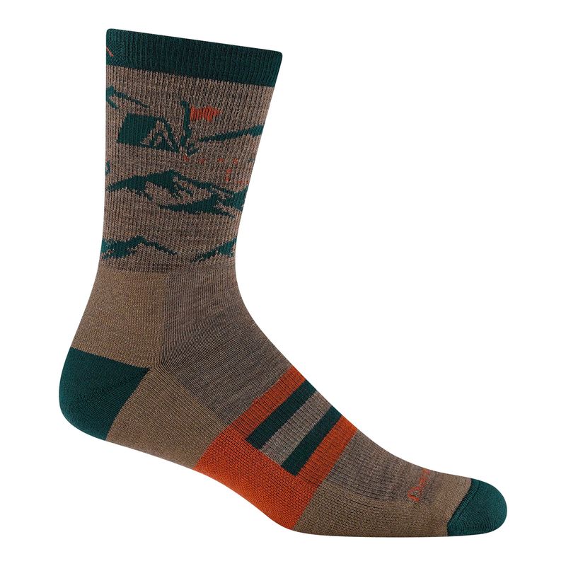 Men&#39;s Hike Hike Hut Micro Crew Midweight Hiking Socks Bark