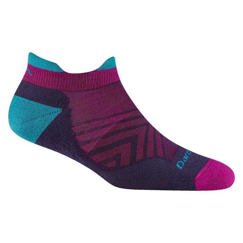 Women&#39;s Run No Show Tab Cushioned Ultra-Lightweight Running Socks Blackberry