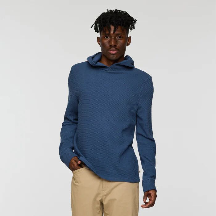 Cotopaxi Men&#39;s Atajo Waffle Knit Hoodie in Deep Sea