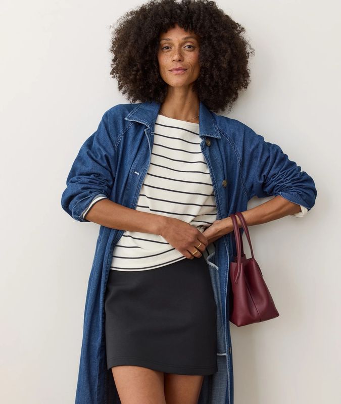 Marine Layer Nova Mini Skirt in Washed Black