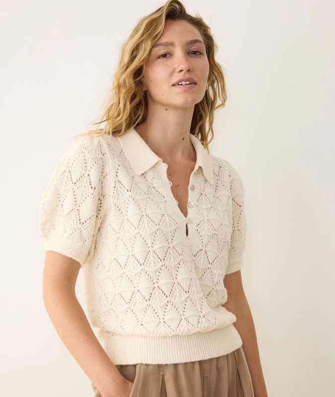 Rebecca Sweater Polo in Cream