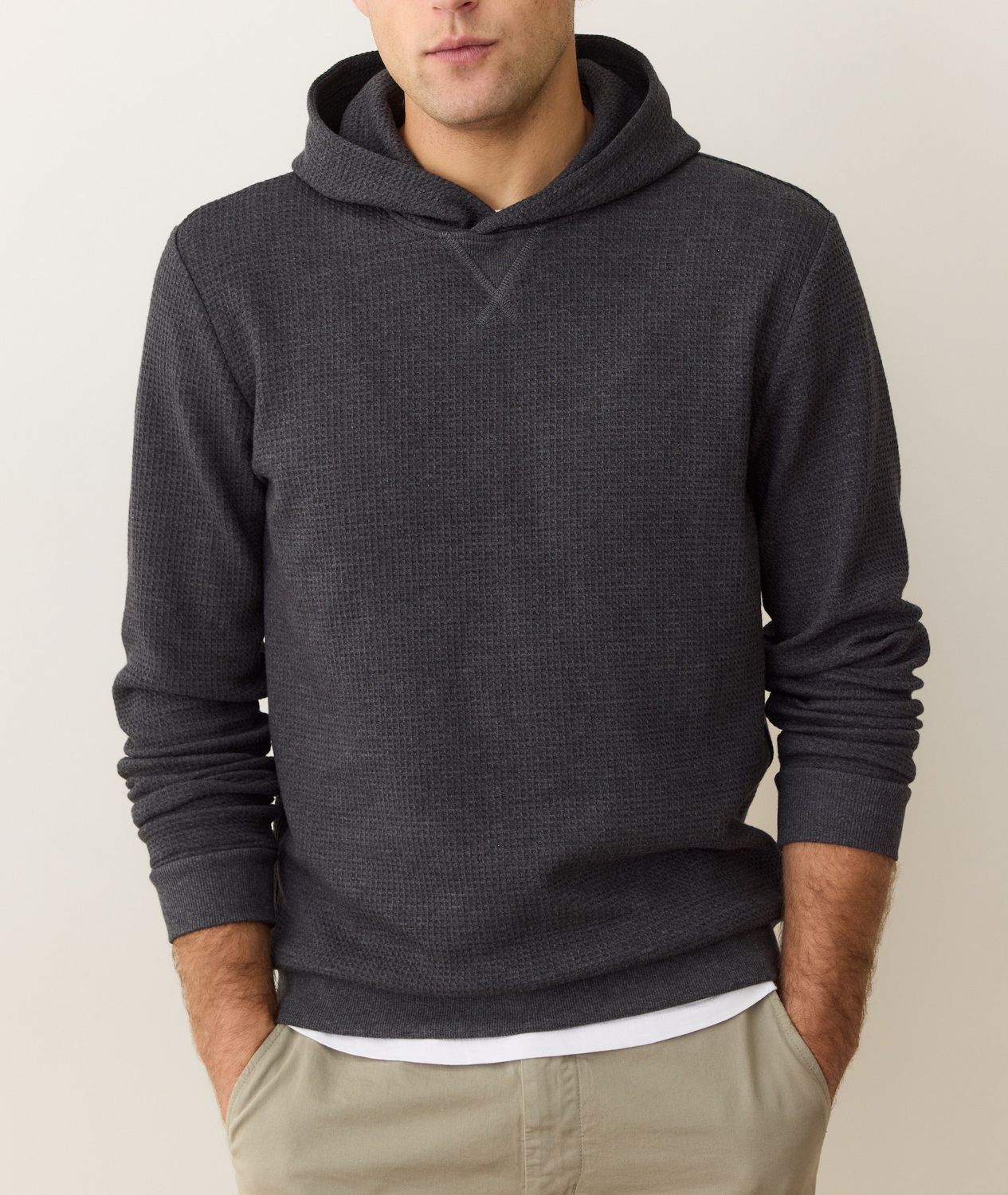 Marine Layer Waffle Hoodie in Charcoal