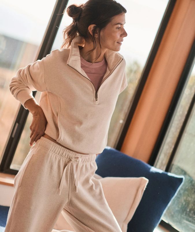 Marine Layer Cloud 9 Fleece Half Zip in Oatmeal Heather