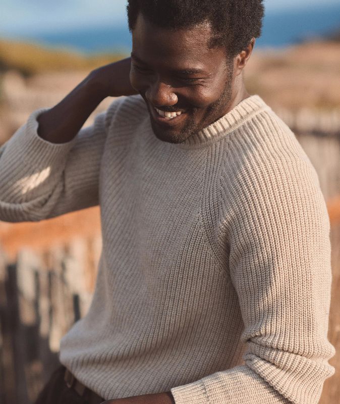 Marine Layer Inverness Crew Sweater in Oatmeal