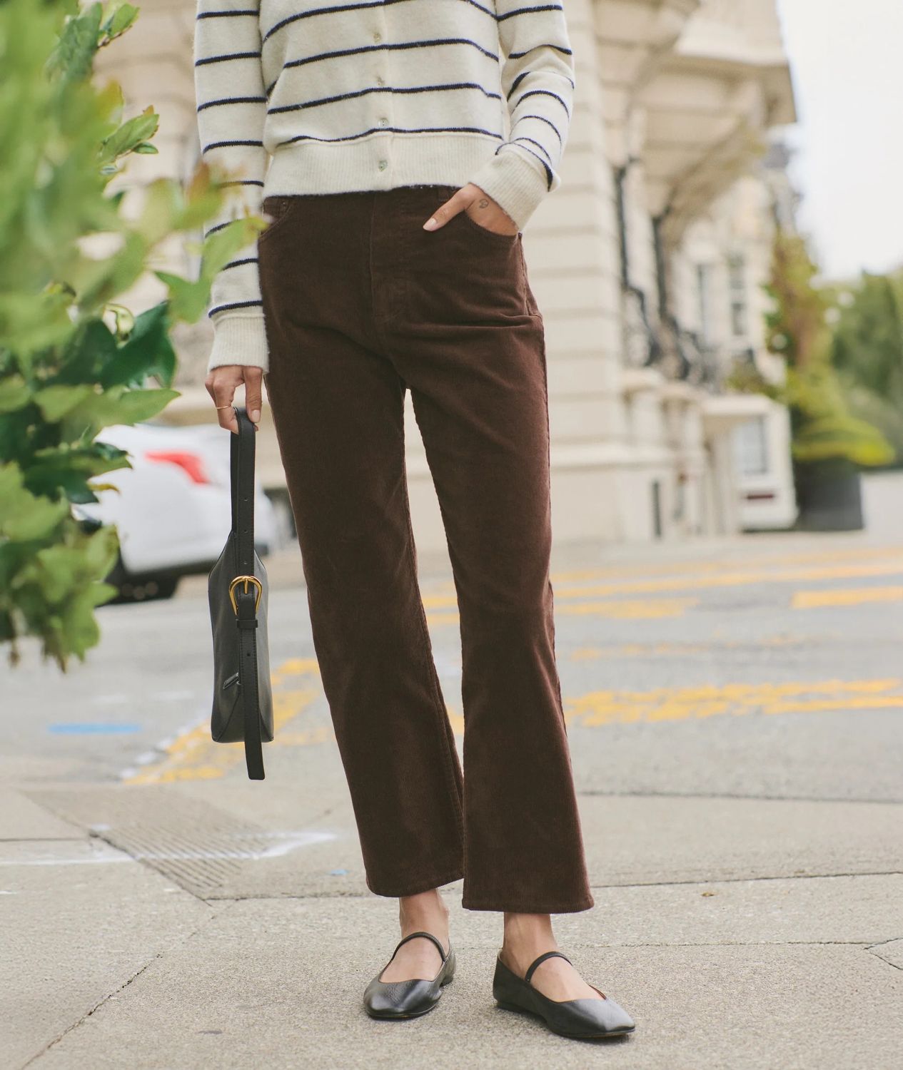 Marine Layer Charlie Corduroy Straight Pant in Dark Chocolate