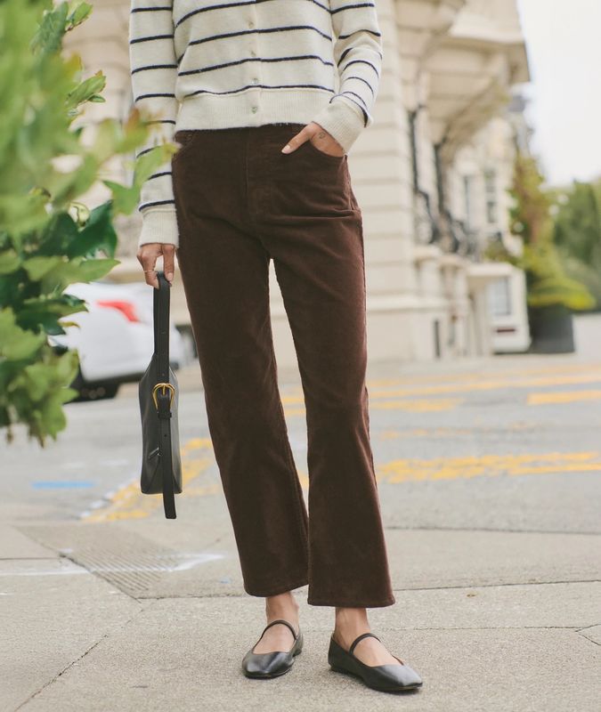 Marine Layer Charlie Corduroy Straight Pant in Dark Chocolate