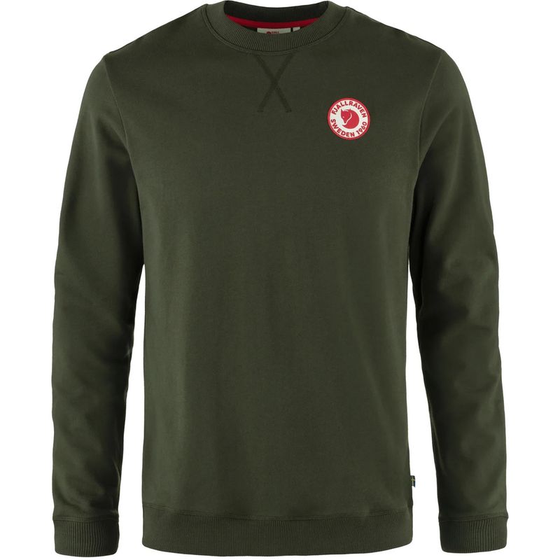 Fjallraven 1960 Logo Badge Sweater in Deep Forest