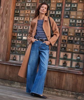 Marine Layer Colette Longline Coat in Camel