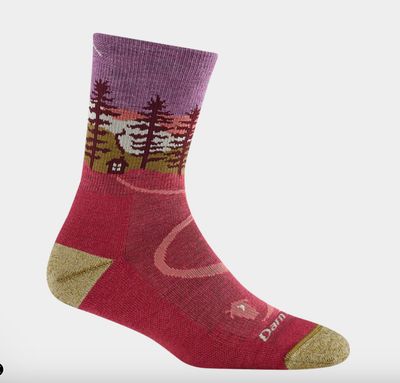 Women&#39;s Northwoods Micro Crew Midweight Hiking Socks in Cranberry
