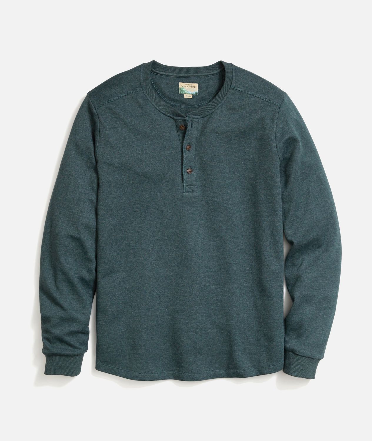 Marine Layer Pacifica Stretch Henley in Green Gables