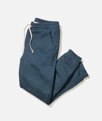 Marine Layer Corbet Quilted Jogger in Deep Ocean