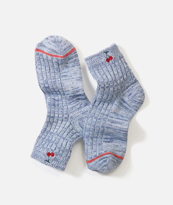 Marine Layer Quarter Crew Sock in Blue Jay