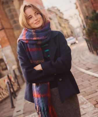 Marine Layer Brushed Scarf in Holiday Plaid - One Size