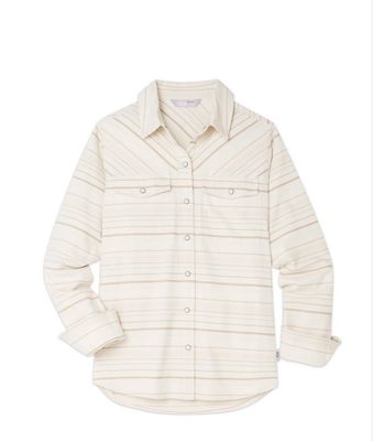Stio Women&#39;s Slipstone Midweight Flannel Shirt in Mountain Goat Stripe