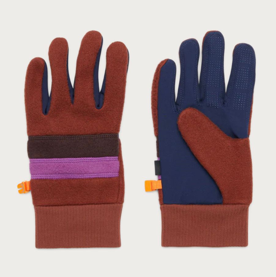 Teca Fleece Full Finger Gloves - Rusty, Size: SM