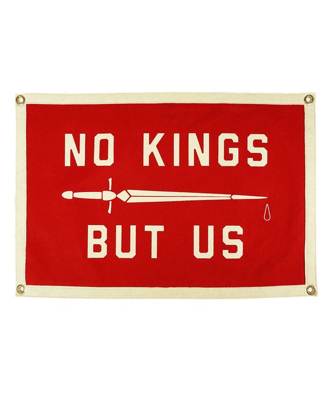 No Kings But Us Camp Flag from Oxford Pennant