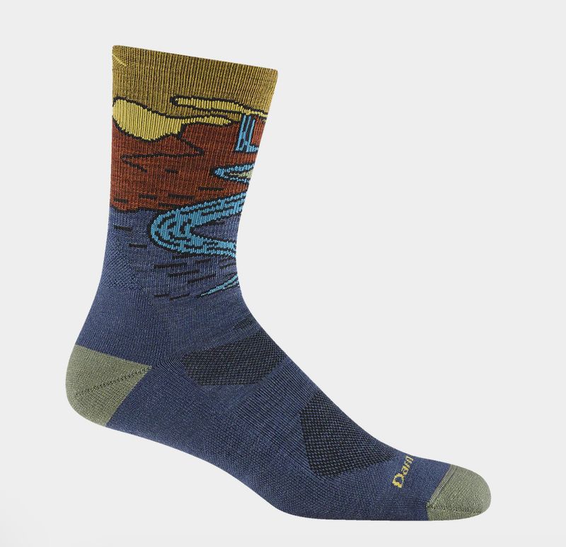 Darn Tough Chasing Waterfalls Micro Crew Lightweight Hiking Socks in Denim