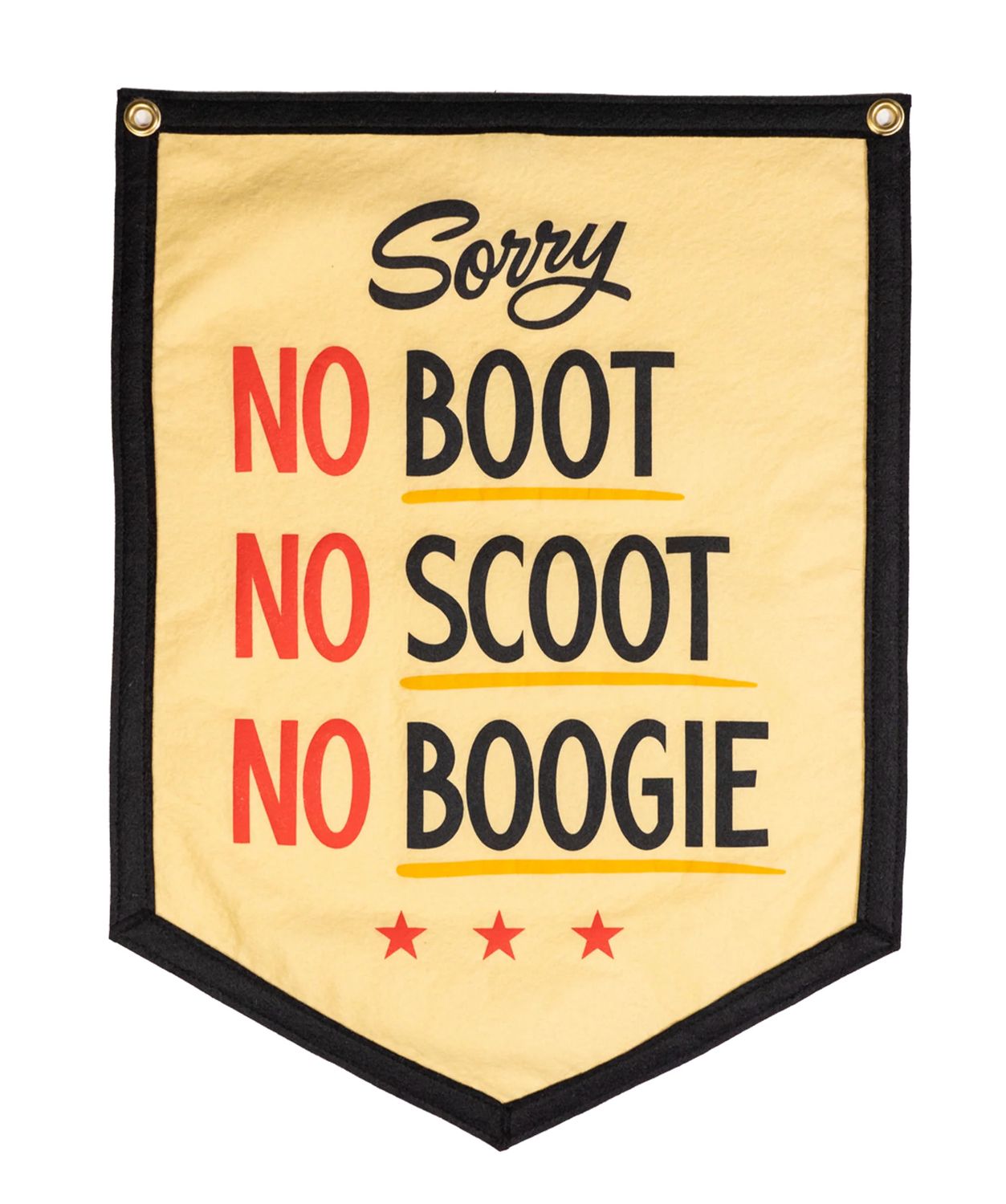 Oxford Pennant No Boot No Scoot No Boogie Camp Flag