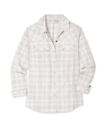 Stio Women's Eddy Coast Shirt in Pebble Plaid