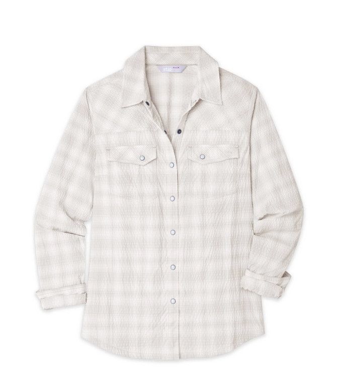 Stio Women's Eddy Coast Shirt in Pebble Plaid