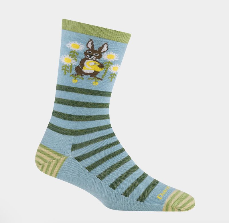 Darn Tough Women's Animal Haus Crew Lightweight Lifestyle Socks in Bunny Blue