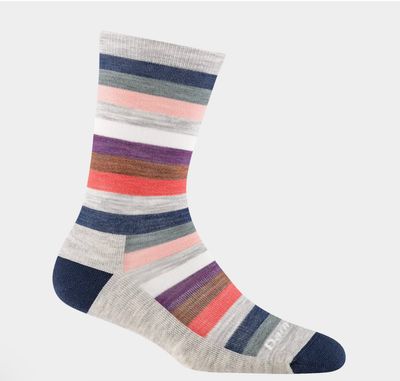 Darn Tough Women's Mystic Stripe Crew Lightweight Lifestyle Socks in Ash