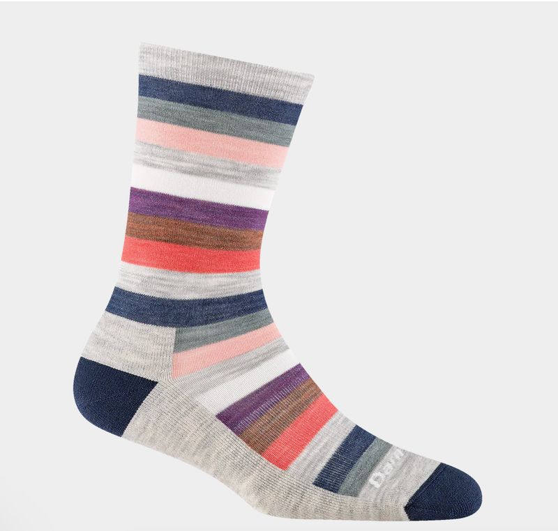 Darn Tough Women's Mystic Stripe Crew Lightweight Lifestyle Socks in Ash