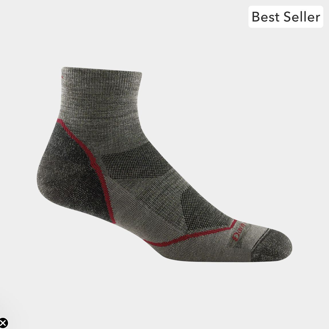 Darn Tough Men's 1/4 Hike/Trek Lightweight with Cushion in Taupe