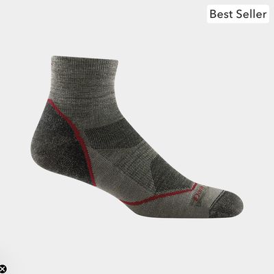 Darn Tough Men's 1/4 Hike/Trek Lightweight with Cushion in Taupe