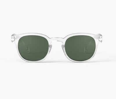 Izipizi Polarized Sunnies in Crystal with Green Lenses Shape #C