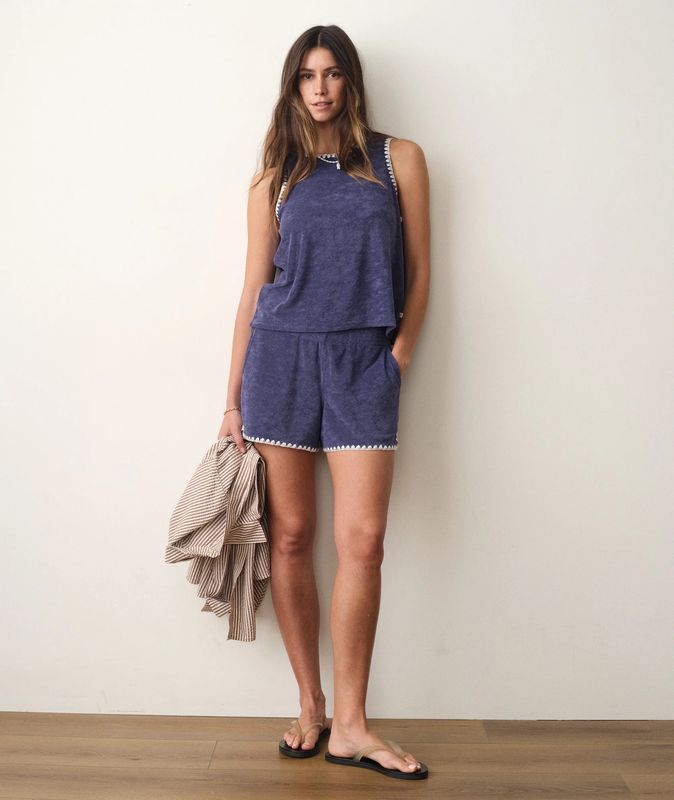 Marine Layer Beach Terry Short in Bay Blue
