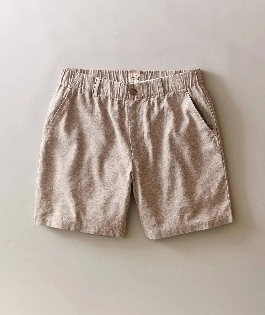 Marine Layer 7" Saturday Hemp Chino Short in Taupe