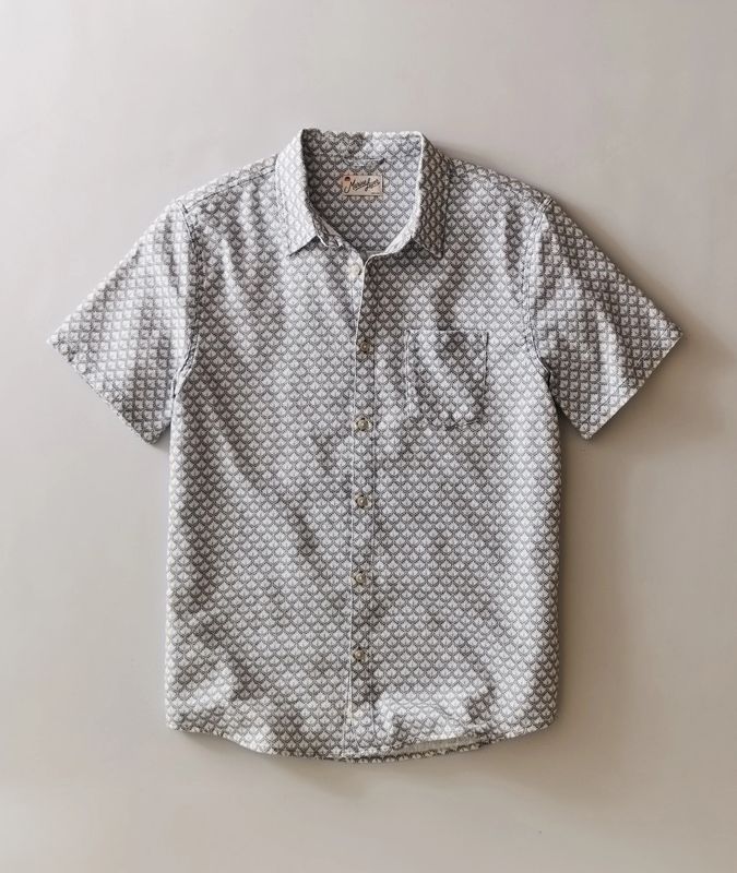 Marine Layer Classic Stretch Selvage Shirt in Light Blue Agave