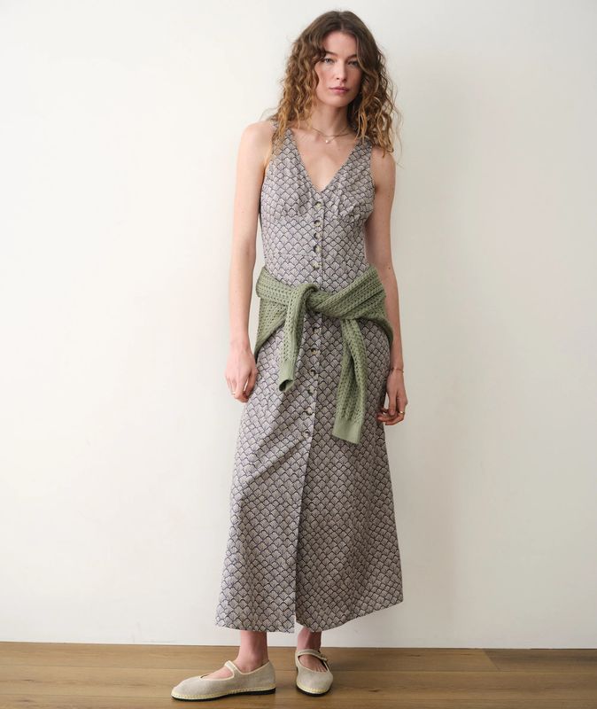Marine Layer Camila Maxi Dress in Navy Seashell