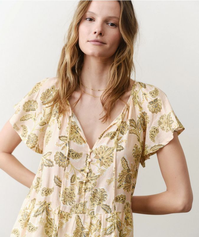 Marine Layer Skye Mini Dress in Pink Floral