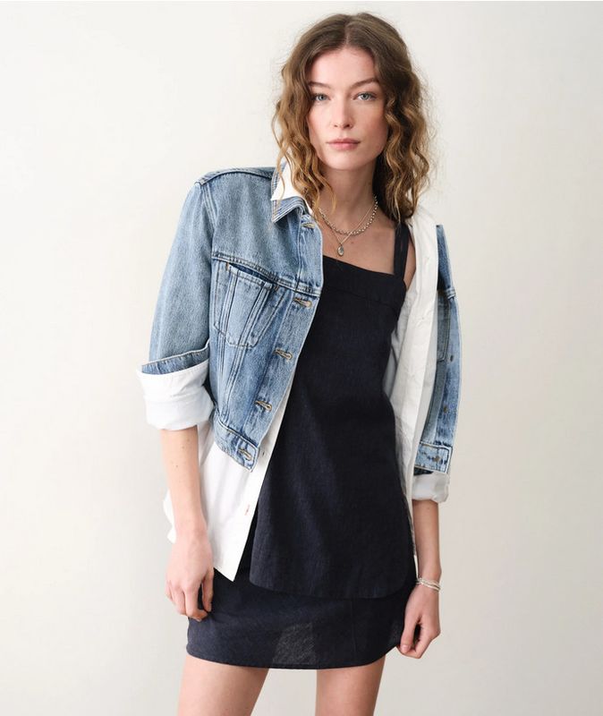 Marine Layer Avery Hemp Mini Skirt in India Ink