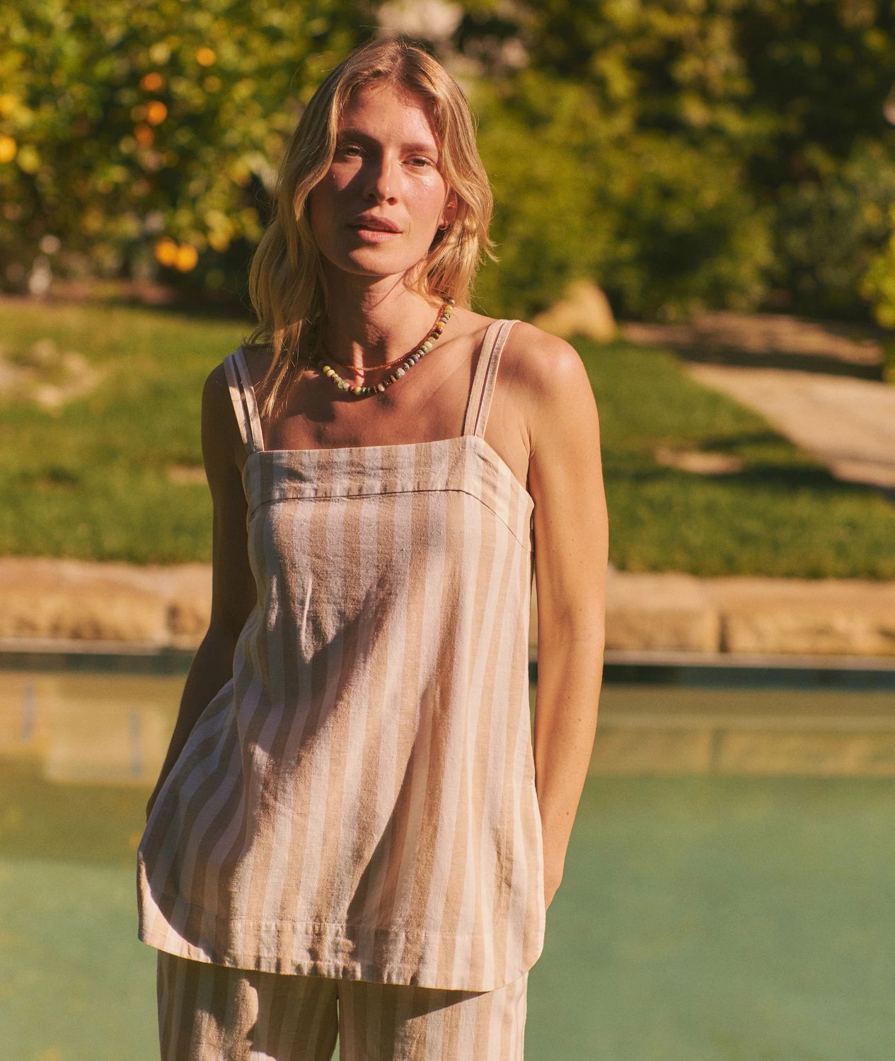 Marine Layer Mara Hemp Tank in Tuscan Stripe