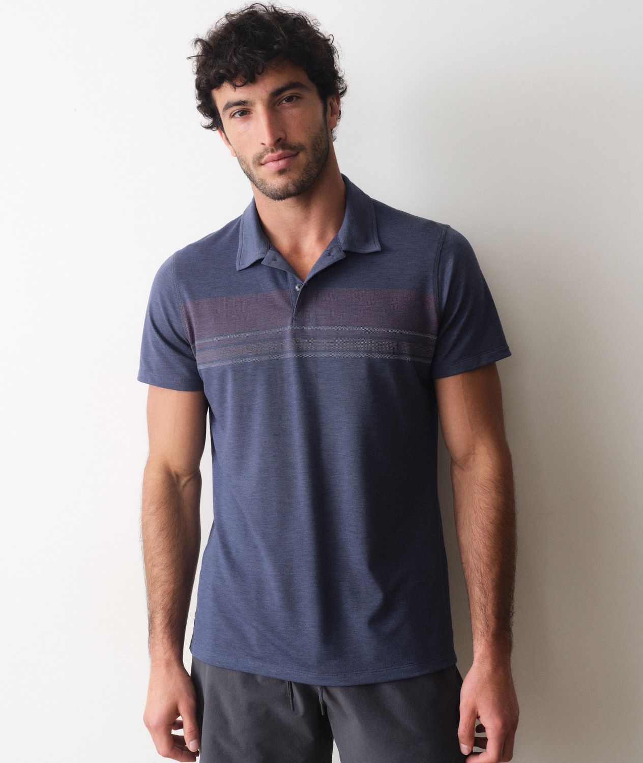 Air Stripe Polo in  Vintage Indigo Sunset Stripe