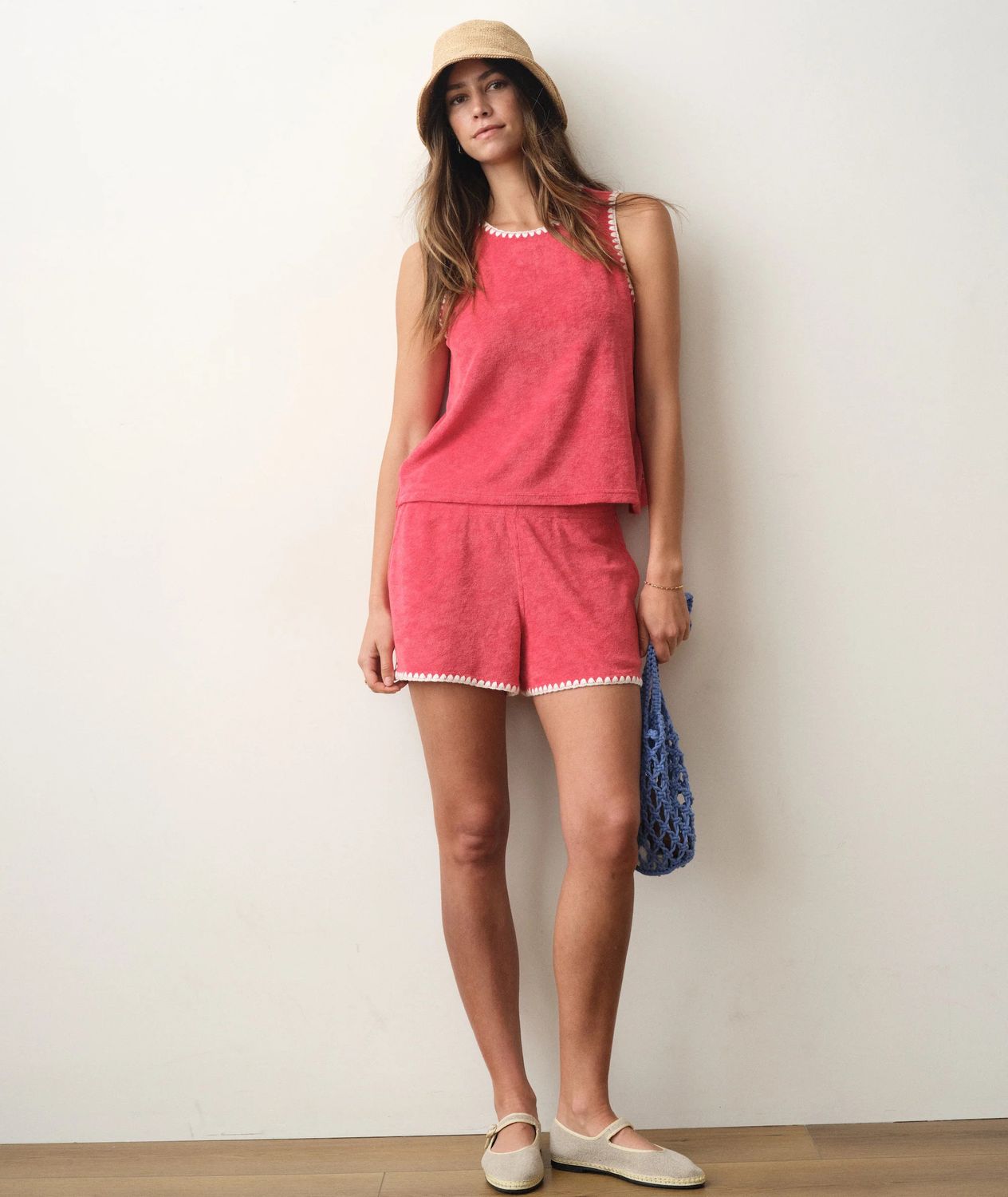 Marine Layer Beach Terry Short in Red