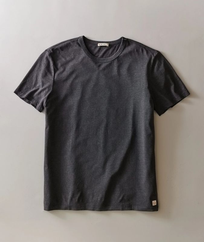 Marine Layer Relaxed Hemp Cotton Tee in Faded Black