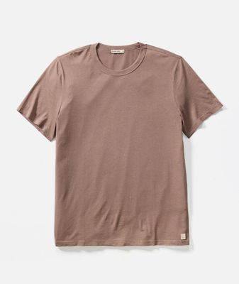 Marine Layer Signature Sea Change Crew Tee in Coffee Quartz