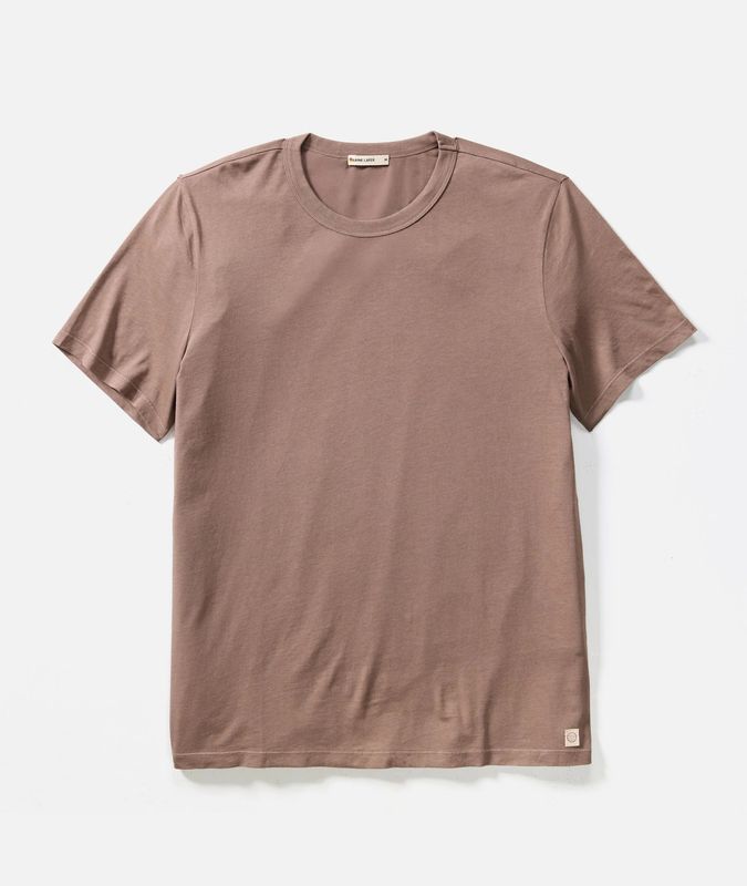 Marine Layer Signature Sea Change Crew Tee in Coffee Quartz