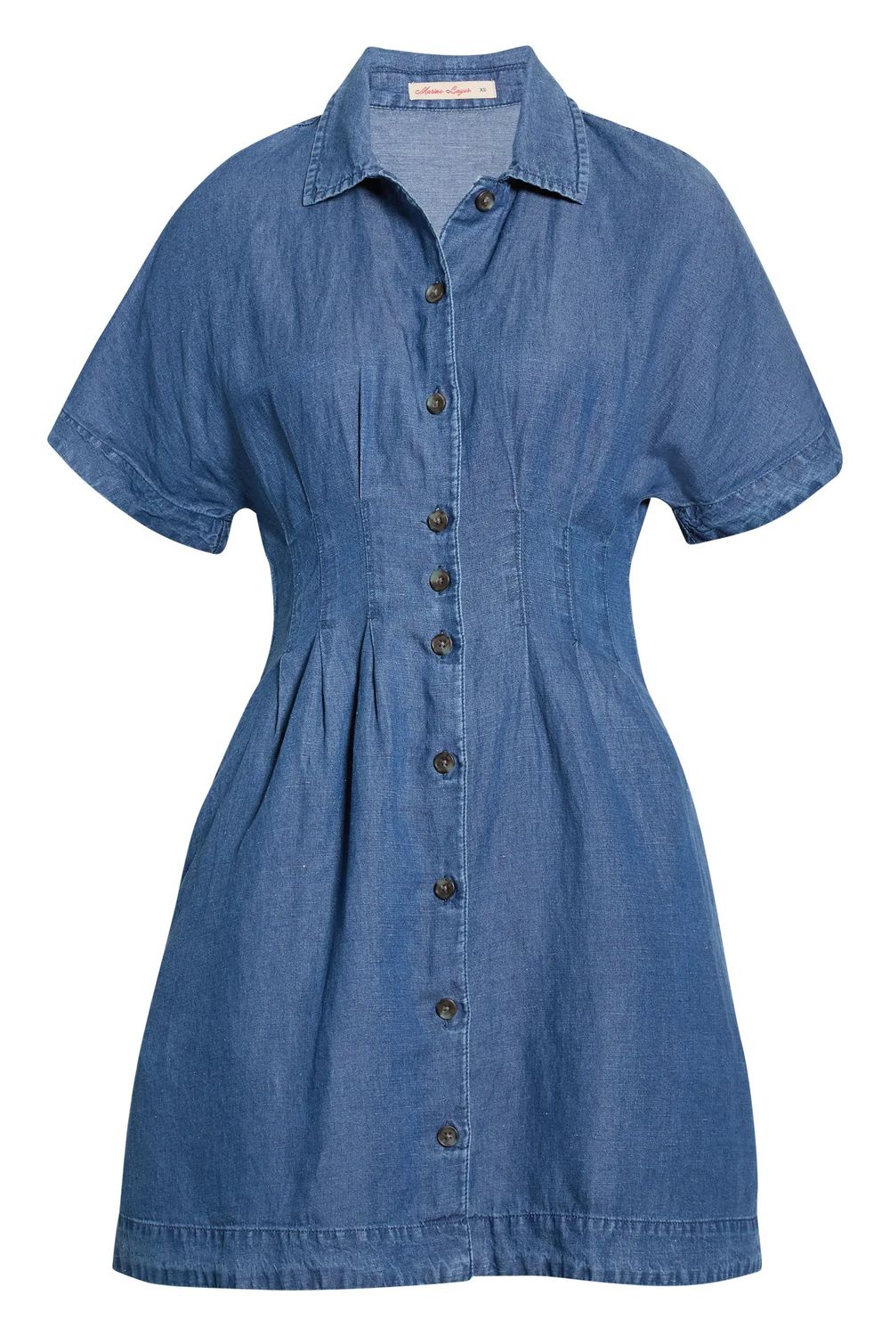 Arden Mini Shirt Dress in Medium Wash