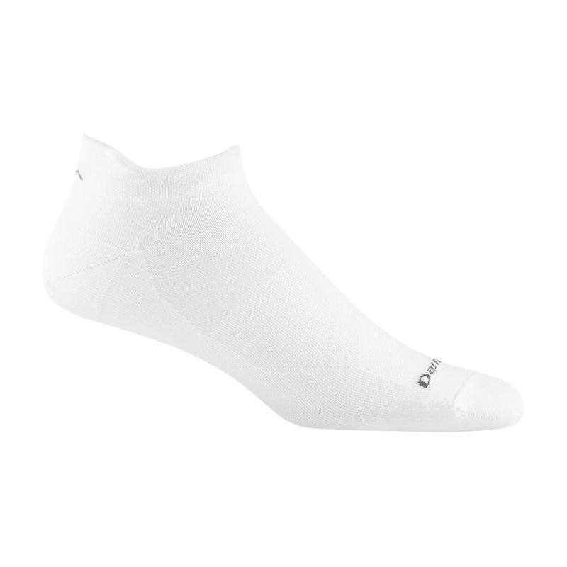 Darn Tough Run Sock No Show Tab Lightweight in White