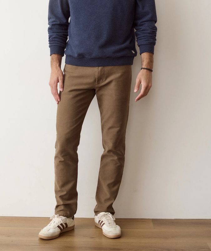 5 Pocket Flex Terry Pant - Slim Straight in Daisy Brown