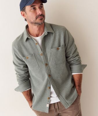 Marine Layer Men's Pacifica Stretch Twill Overshirt - Olive