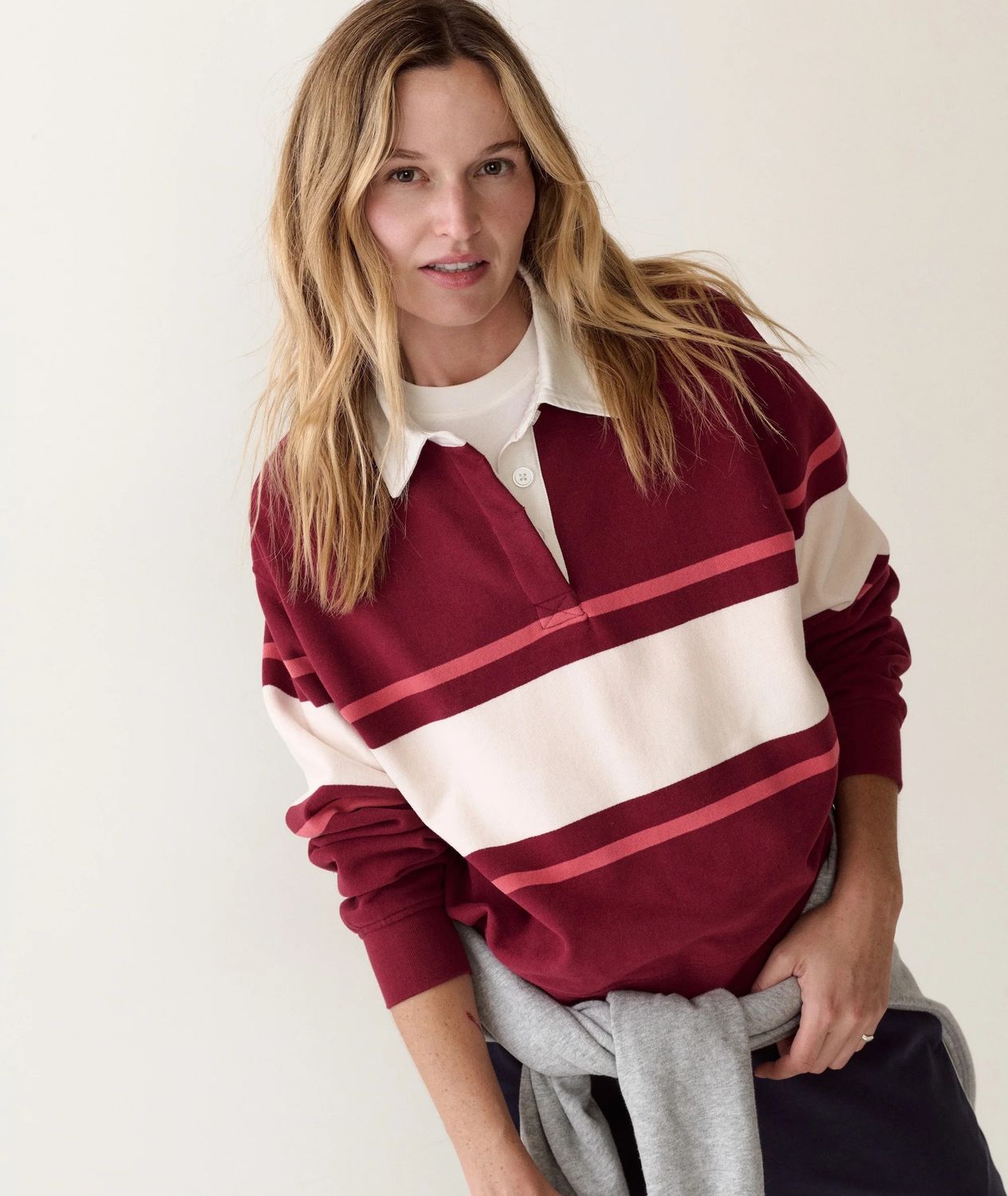 Marine Layer Cloud 9 Fleece Polo in Cabernet