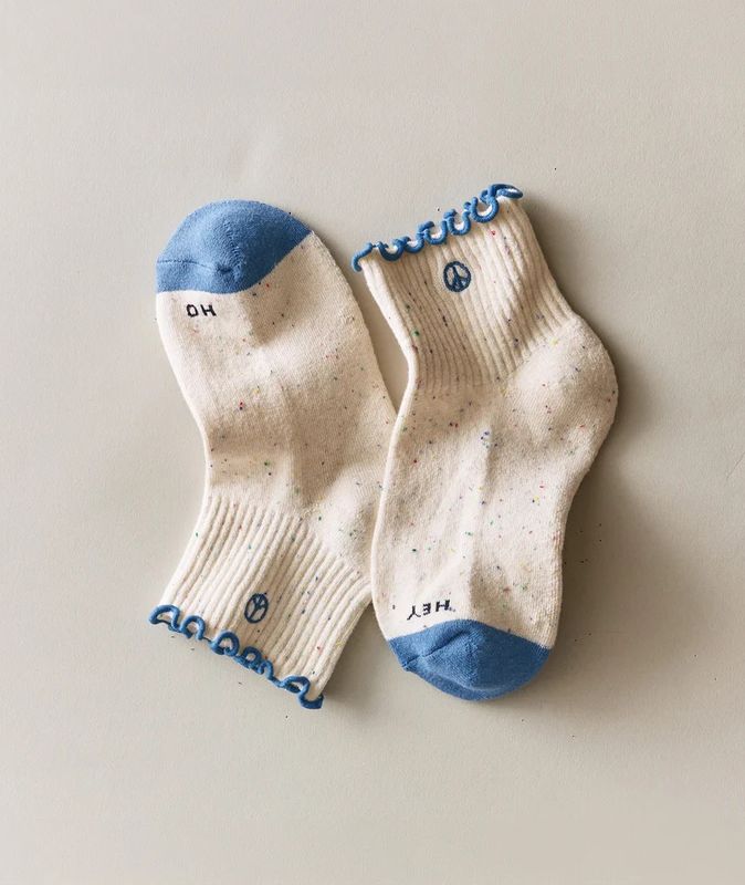 Marine Layer Peace Quarter Crew Sock