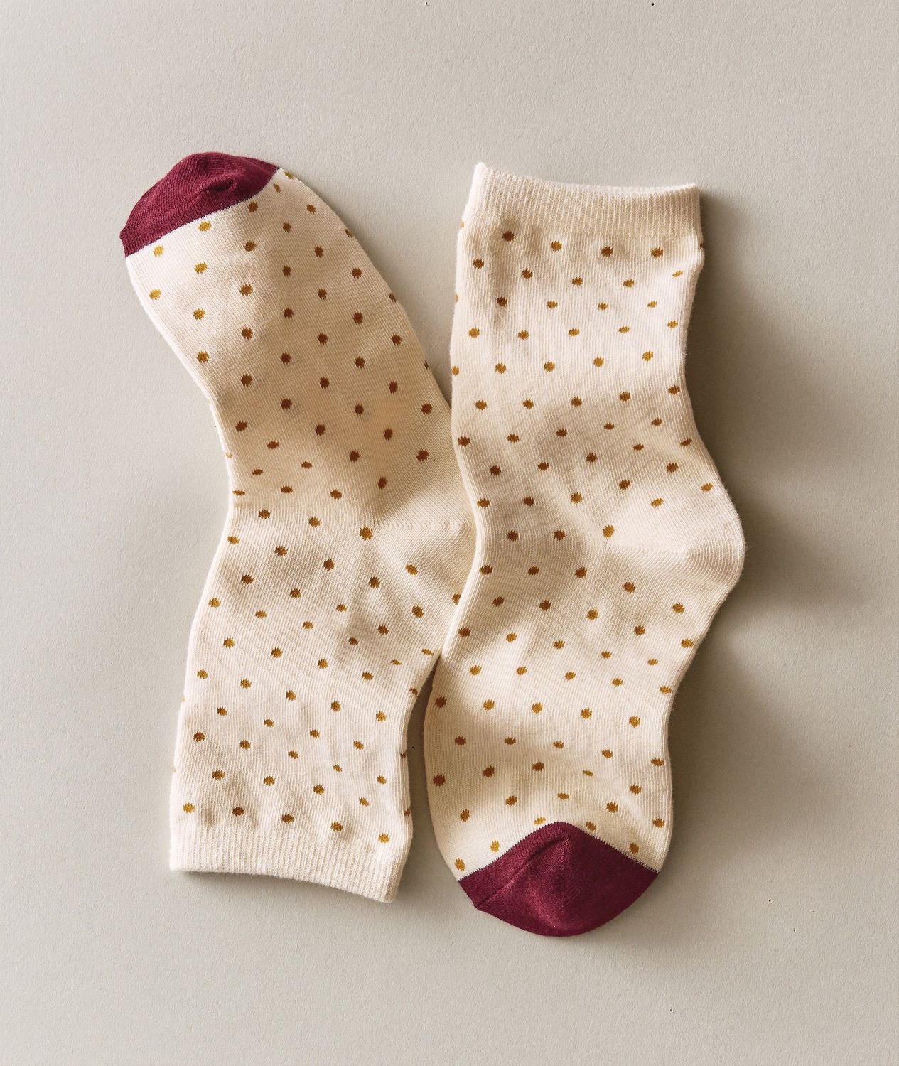 Marine Layer Hi-Ankle Sock in Cream Dots